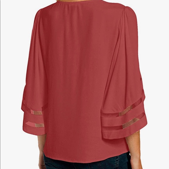 Luyeess Women's V Neck Blouse - Picture 2 of 4